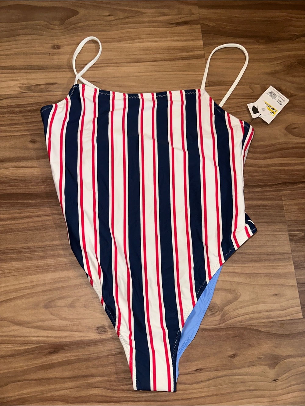 SOLID & STRIPED Girls Striped One-Piece Swimsuit - Navy, White & Red